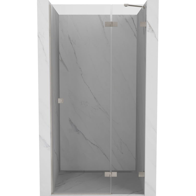 Mexen Lunar 120 cm Right Hinged Shower Door, Transparent, Brushed Nickel - 834-120-000-97-00-P