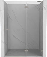 Mexen Lunar 130 cm Right-Hinged Shower Door, Transparent, Brushed Nickel - 834-130-000-97-00-P