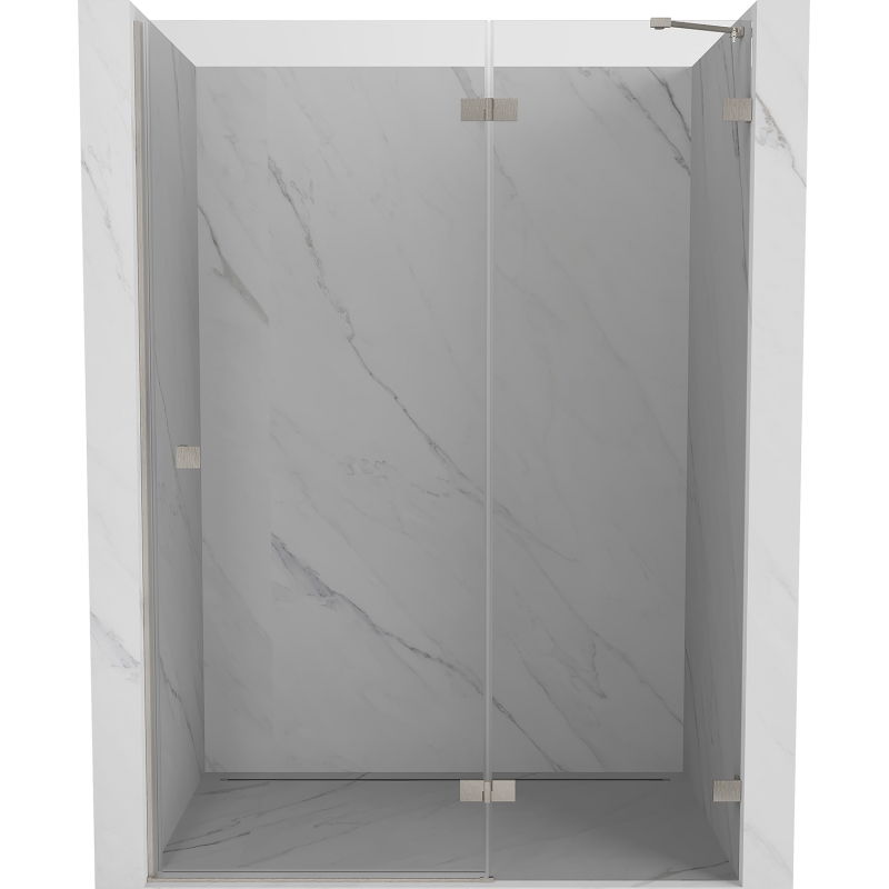 Mexen Lunar right-hinged shower door 135 cm, transparent, brushed nickel - 834-135-000-97-00-P
