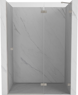 Mexen Lunar shower door hinged right 135 cm, transparent, brushed nickel - 834-135-000-97-00-P