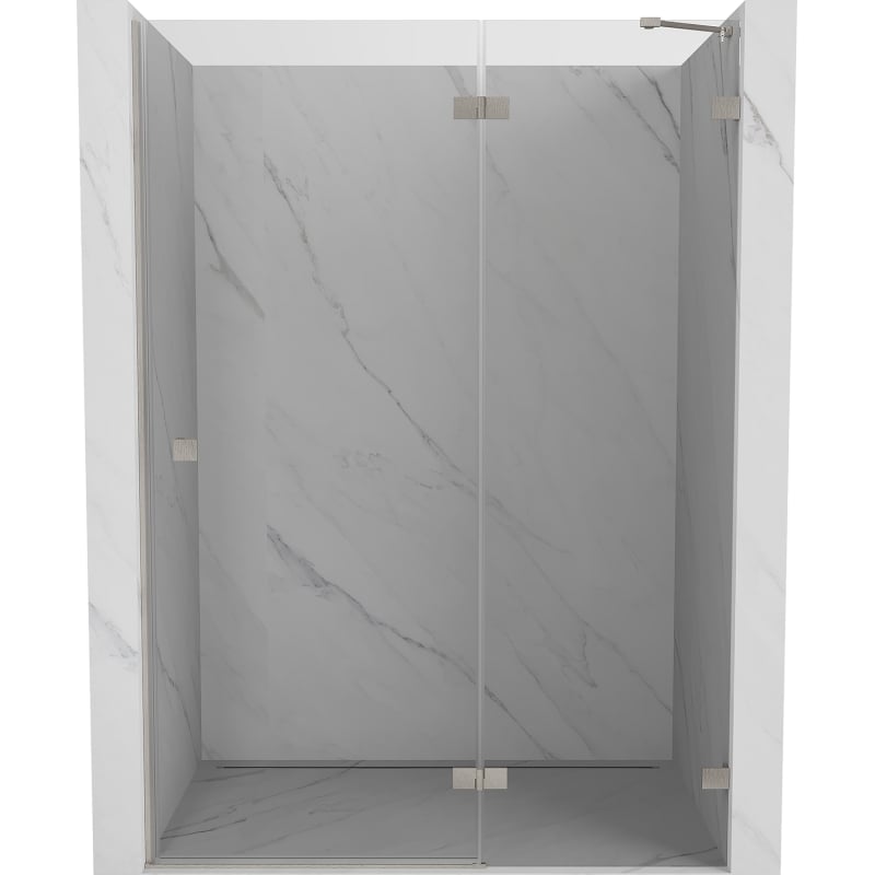 Mexen Lunar right-hinged shower door 140 cm, transparent, brushed nickel - 834-140-000-97-00-P