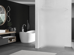 Mexen Kioto shower screen 90 x 200 cm, Frosted 8 mm, White - 800-090-101-20-30