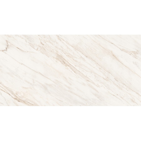 Mexen Angelo White glazed rectified porcelain tile G1, floor-wall tile 120 x 60 cm, gloss - TL156-120-060-00