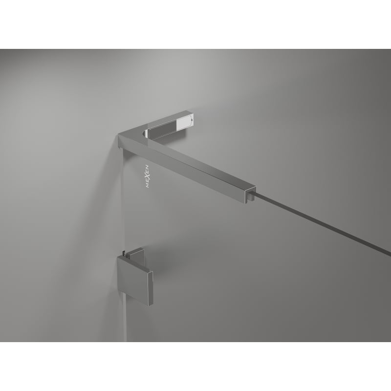 Mexen Lunar L 80 cm Left Side Hinged Shower Door, Transparent, Chrome - 834L-080-000-01-00-L