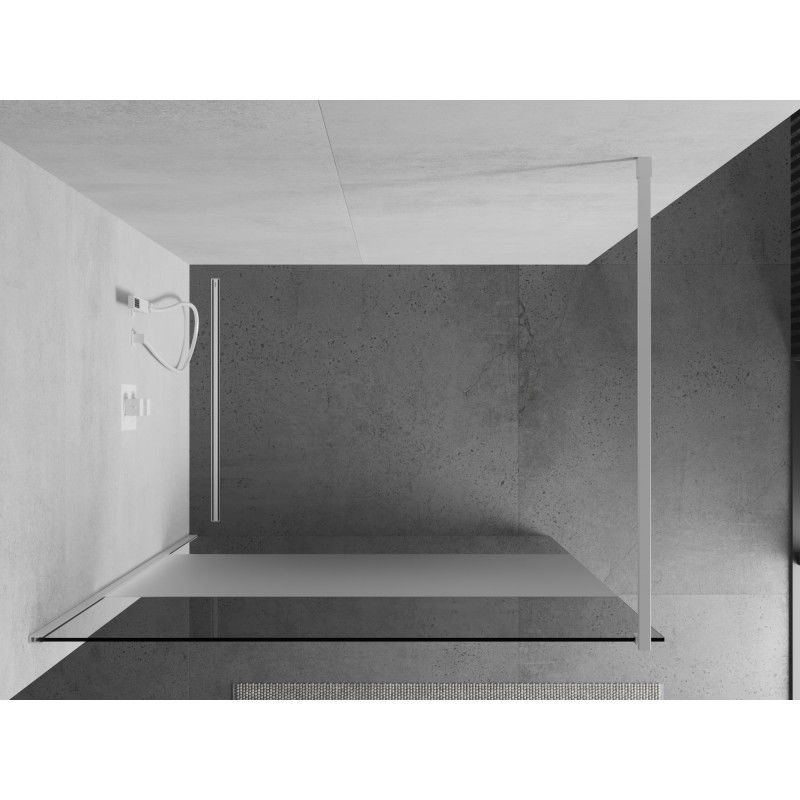 Mexen Kioto Walk-in Shower Wall 100 x 200 cm, Transparent/Frost 8 mm, White - 800-100-101-20-35