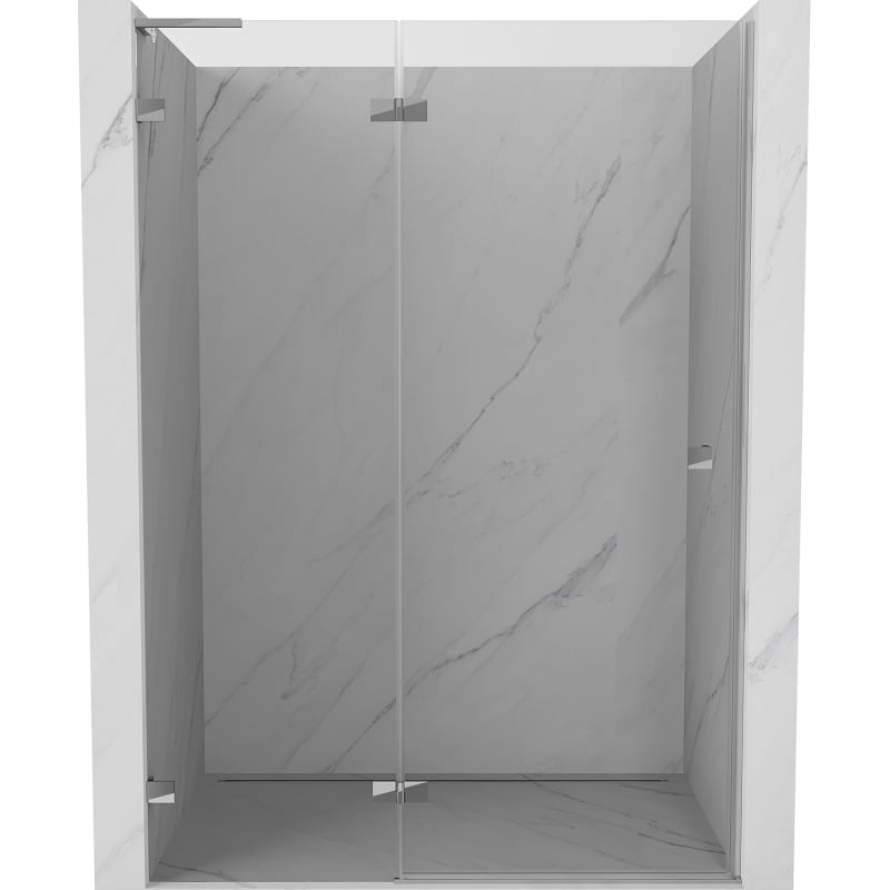 Mexen Lunar L Left Hinged Shower Door 135 cm, Transparent, Chrome - 834L-135-000-01-00-L
