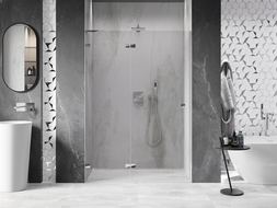Mexen Lunar L Shower Door Swinging Left 140 cm, Transparent, Chrome - 834L-140-000-01-00-L