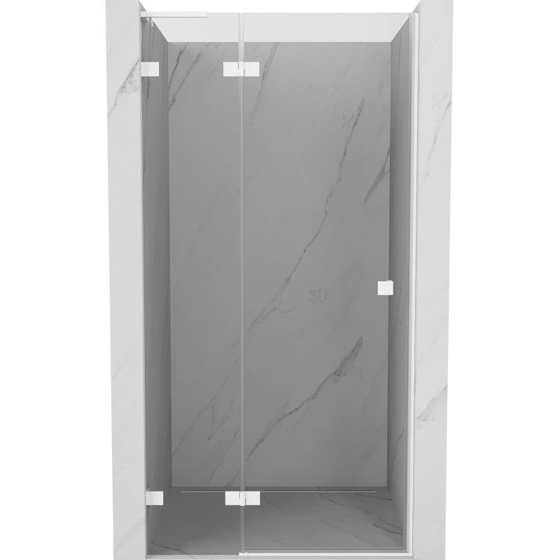 Mexen Lunar L Shower Door Pivot Left 110 cm, Clear, White - 834L-110-000-20-00-L