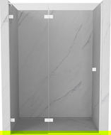 Mexen Lunar L left hinged shower door 130 cm, transparent, white - 834L-130-000-20-00-L