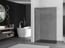 Mexen Kioto Walk-in Shower Screen 110 x 200 cm, 8 mm Graphite, White - 800-110-101-20-40