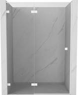 Mexen Lunar L hinged shower door left 140 cm, transparent, white - 834L-140-000-20-00-L