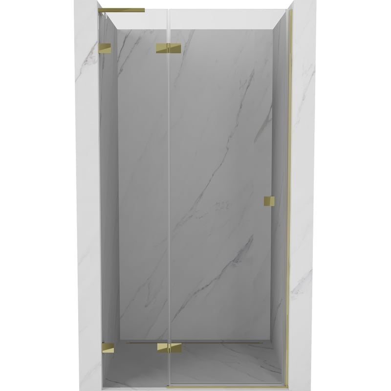 Mexen Lunar L shower door left hinged 100 cm, transparent, gold - 834L-100-000-50-00-L
