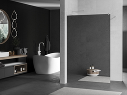 Mexen Kioto Walk-in Shower Wall 100 x 200 cm, Mirror 8 mm, White - 800-10-101-20-50