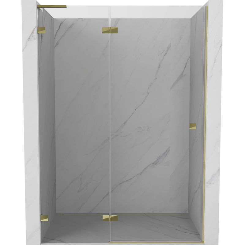 Mexen Lunar L shower door, left hinge 140 cm, transparent, gold - 834L-140-000-50-00-L