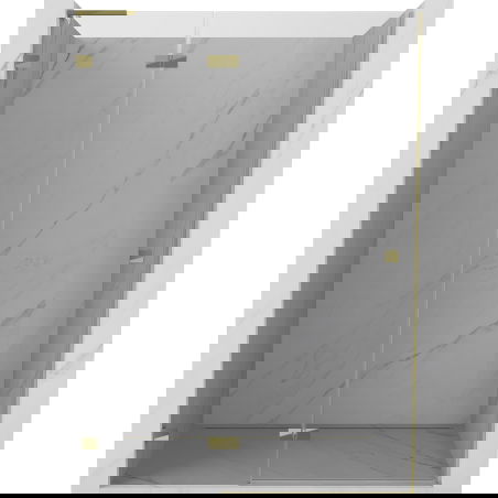 Mexen Lunar L left hinged shower door 140 cm, transparent, gold - 834L-140-000-50-00-L