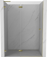 Mexen Lunar L left hinged shower door 140 cm, transparent, gold - 834L-140-000-50-00-L
