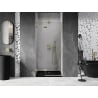 Mexen Lunar L left hinged shower door 85 cm, transparent, brushed gold - 834L-085-000-55-00-L