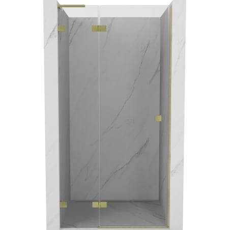 Mexen Lunar L left hinged shower door 90 cm, transparent, brushed gold - 834L-090-000-55-00-L