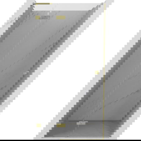 Mexen Lunar L Left Hinged Shower Door 120 cm, Transparent, Brushed Gold - 834L-120-000-55-00-L