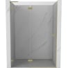 Mexen Lunar L left-hinged shower door 135 cm, transparent, brushed gold - 834L-135-000-55-00-L