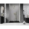 Mexen Lunar L left-hinged shower door 135 cm, transparent, brushed gold - 834L-135-000-55-00-L