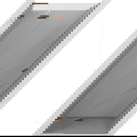 Mexen Lunar L 70 cm Left Pivot Shower Door, Transparent, Rose Gold - 834L-070-000-60-00-L