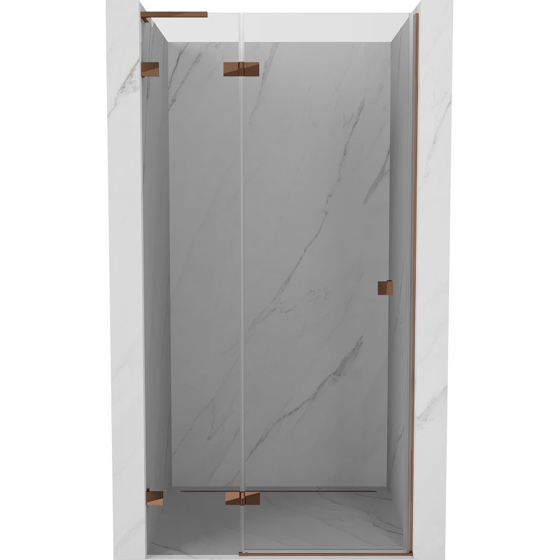 Mexen Lunar L shower door hinged left 80 cm, transparent, rose gold - 834L-080-000-60-00-L
