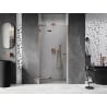 Mexen Lunar L Left Hinged Shower Door 100 cm, Transparent, Rose Gold - 834L-100-000-60-00-L