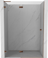 Mexen Lunar L Left Hinged Shower Door 130 cm, Transparent, Rose Gold - 834L-130-000-60-00-L