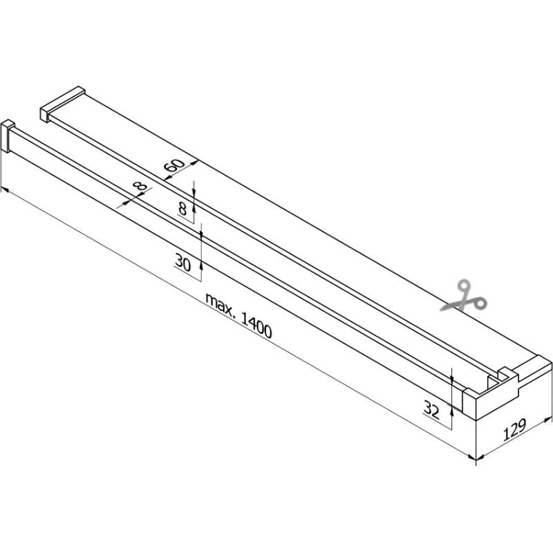 Mexen shelf for shower wall with towel rail, rose gold - 800-02-60