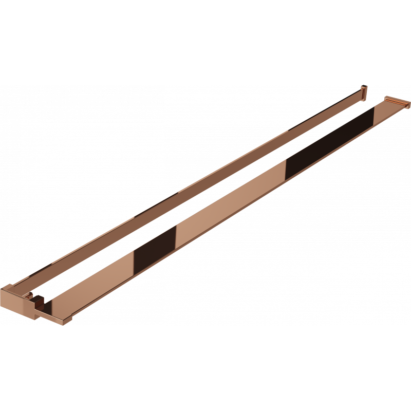 Mexen shower wall shelf with a towel rail, Rose gold - 800-02-60