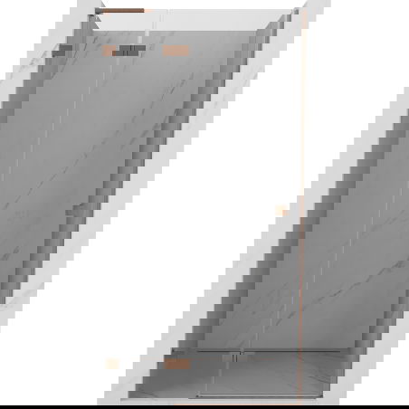 Mexen Lunar L left hinged shower door 80 cm, transparent, brushed copper - 834L-080-000-65-00-L