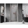 Mexen Lunar L shower door hinged left 80 cm, transparent, brushed copper - 834L-080-000-65-00-L