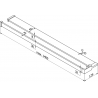 Mexen shelf for shower wall with towel rail, black - 800-02-70