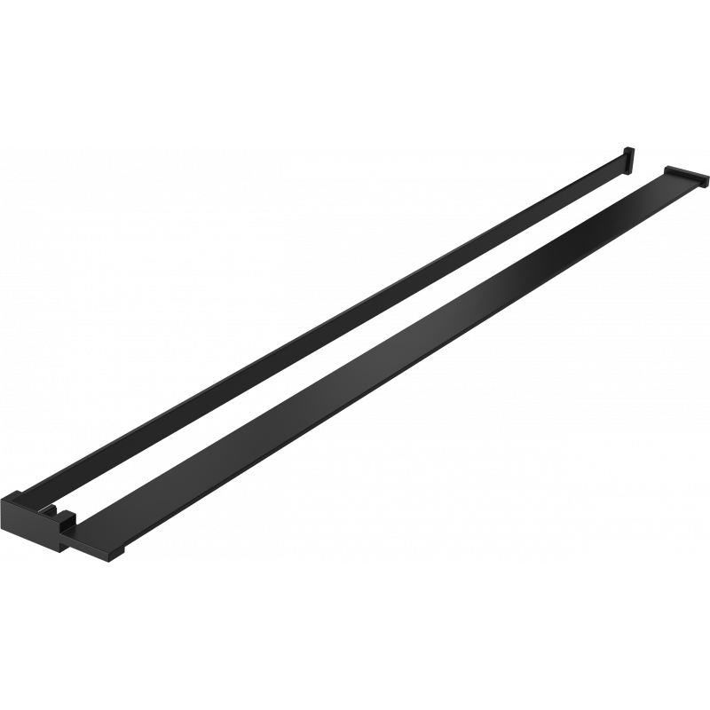 Mexen shelf for shower wall with towel rail, black - 800-02-70