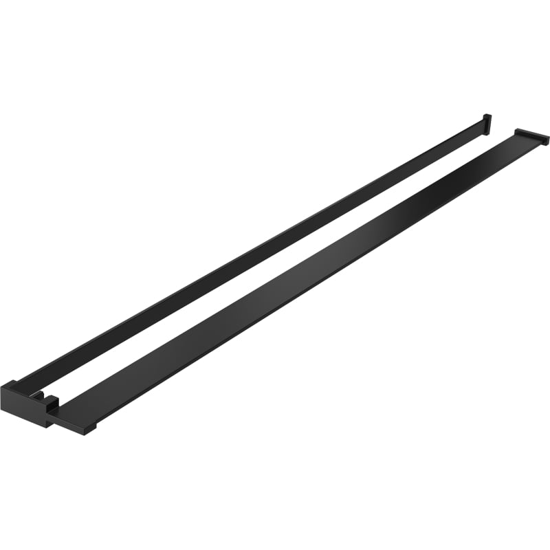 Mexen shelf for shower wall with towel railing, black - 800-02-70