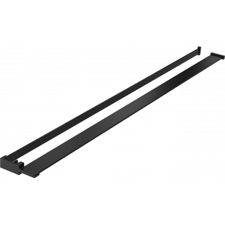 Mexen shelf for shower wall with towel rail, black - 800-02-70