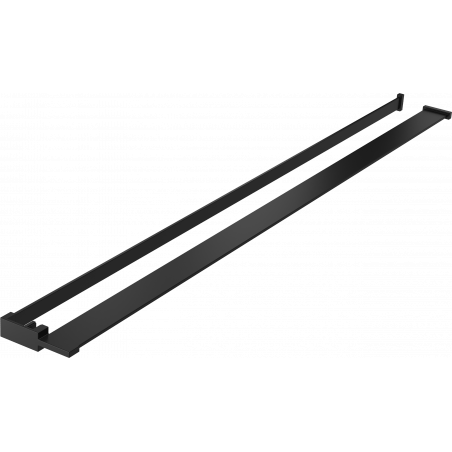 Mexen shelf for shower wall with towel railing, black - 800-02-70