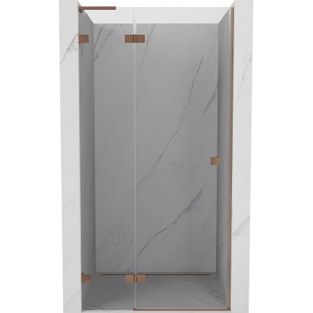 Mexen Lunar L left hinged shower door 125 cm, transparent, brushed copper - 834L-125-000-65-00-L