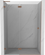 Mexen Lunar L Shower Door Swing Left 130 cm, Transparent, Brushed Copper - 834L-130-000-65-00-L