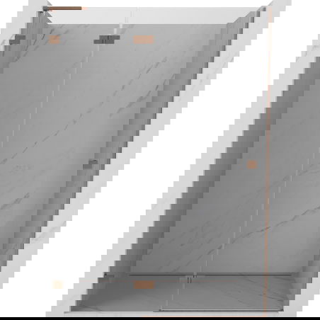 Mexen Lunar L Left-Hand Swinging Shower Door 140 cm, Transparent, Brushed Copper - 834L-140-000-65-00-L