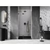 Mexen Lunar L Left Pivot Shower Door 70 cm, Transparent, Brushed Gun Gray - 834L-070-000-66-00-L
