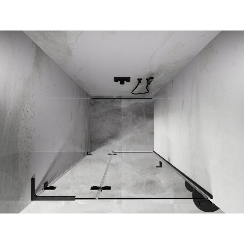 Mexen Lunar L Left Pivot Shower Door 70 cm, Transparent, Brushed Gun Gray - 834L-070-000-66-00-L