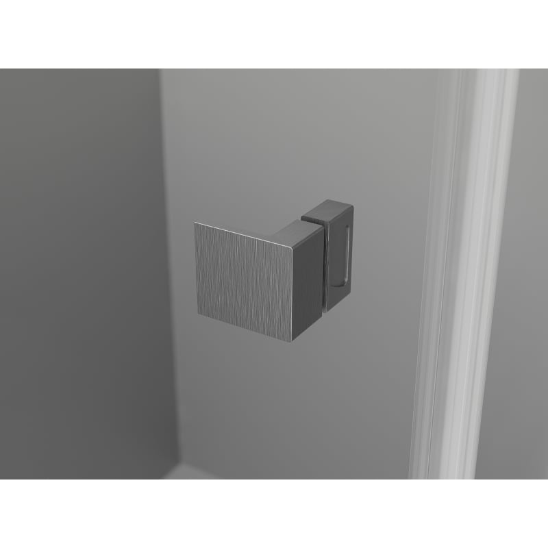 Mexen Lunar L 100 cm Left Hinged Shower Door, Transparent, Brushed Gun Gray - 834L-100-000-66-00-L