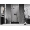 Mexen Lunar L left hinged shower door 75 cm, transparent, black - 834L-075-000-70-00-L