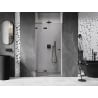 Mexen Lunar L left hinged shower door 75 cm, transparent, black - 834L-075-000-70-00-L