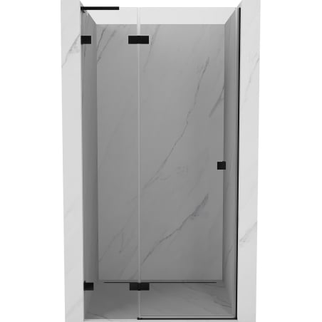 Mexen Lunar L left pivot shower door 85 cm, transparent, black - 834L-085-000-70-00-L