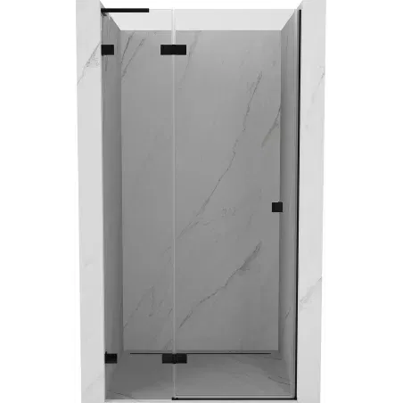 Mexen Lunar L left hinged shower door 110 cm, transparent, black - 834L-110-000-70-00-L