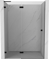 Mexen Lunar L Left Hinged Shower Door 130 cm, Transparent, Black - 834L-130-000-70-00-L
