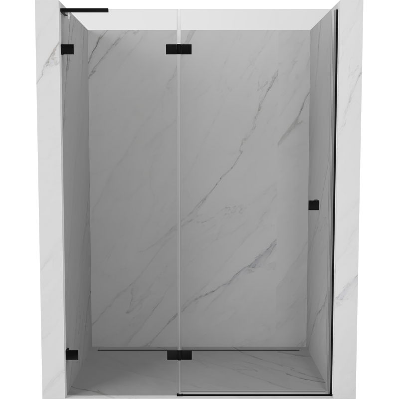 Mexen Lunar L Left-Side Hinged Shower Door 140 cm, Transparent, Black - 834L-140-000-70-00-L